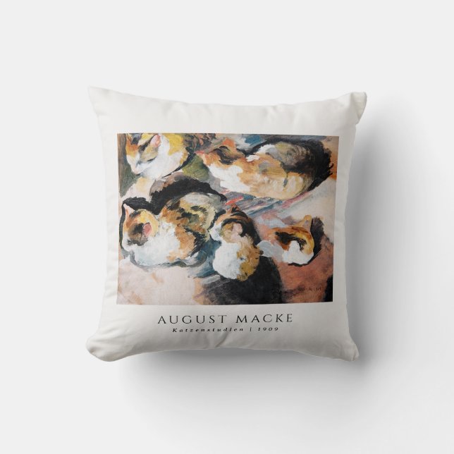 Almofada Estudo de Um Gato | Katzenstudien (1909) August Ma (Frente)