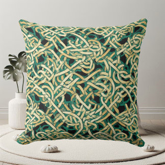 Almofada Eternal Knots Celtic Heritage Decorative Art Green