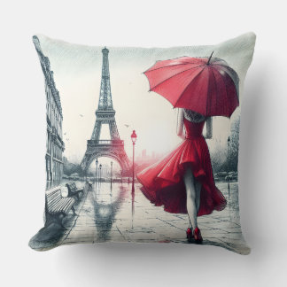 Almofada Eterno Romance na Chuva Parisiense