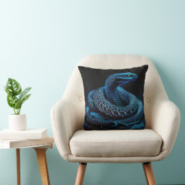 Almofada Ethereal Blue Serpent | Mystic Fantasy Snake Decor