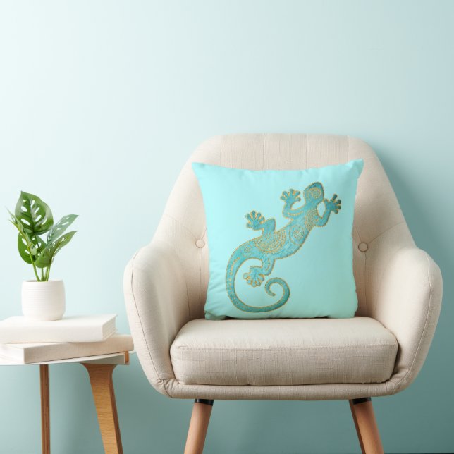 Almofada Ethno Gecko Com Espirais E Pontos 5 (Cadeira)