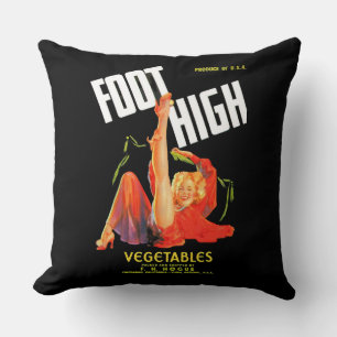 Almofada Etiqueta da caixa vegetal Foot High Vegetais dos a