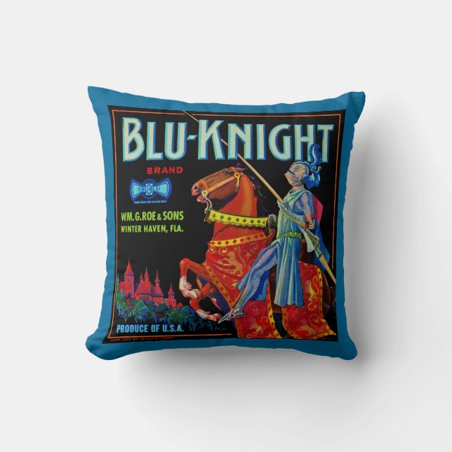 Almofada Etiqueta de Fruta do Blu Knight (Frente)