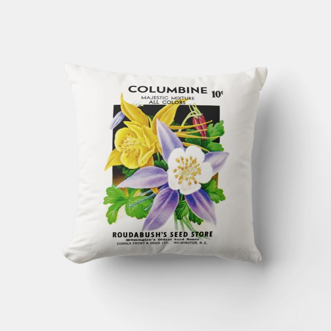 Almofada Etiqueta de Pacote de Semente Columbina (Frente)