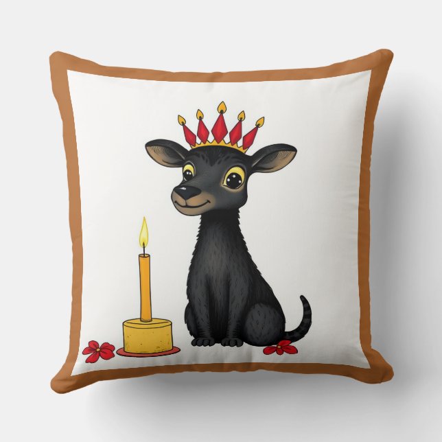 Almofada etnia africana kwanzaa animais selvagens em disfar (Verso)