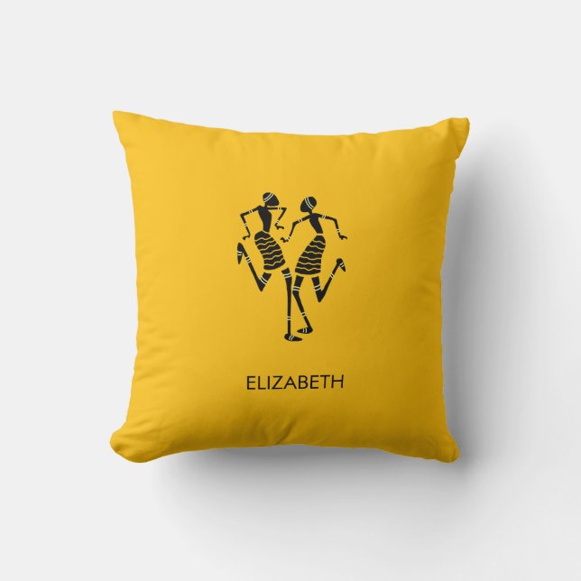 Almofada Etnia, Arte Africana, dança do Carnaval (Frente)