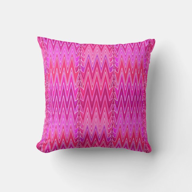 Almofada Etnia Chevron Damask, Purple e Fuchsia Pink (Frente)
