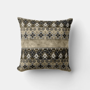 Almofada Étnica Boho Grunge: Padrão Colorido