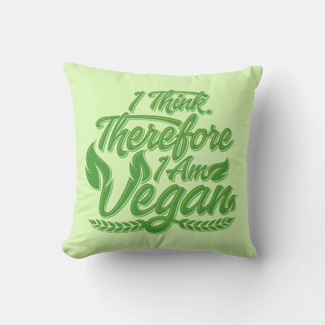 Almofada Eu Acho, Por Isso Sou Vegan (Frente)