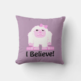 Almofada Eu acredito o Yeti bonito da menina dos desenhos