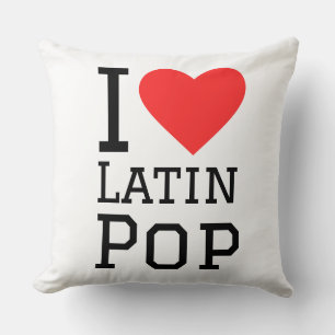 Almofada Eu adoro adesivo latino pop quadrado