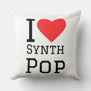 Almofada Eu adoro o adesivo do pop de sintetização