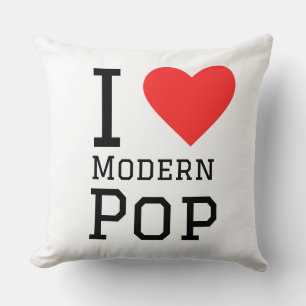 Almofada Eu adoro o adesivo pop quadrado moderno