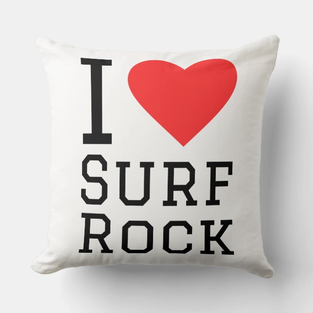 Almofada Eu adoro rock surf (Frente)