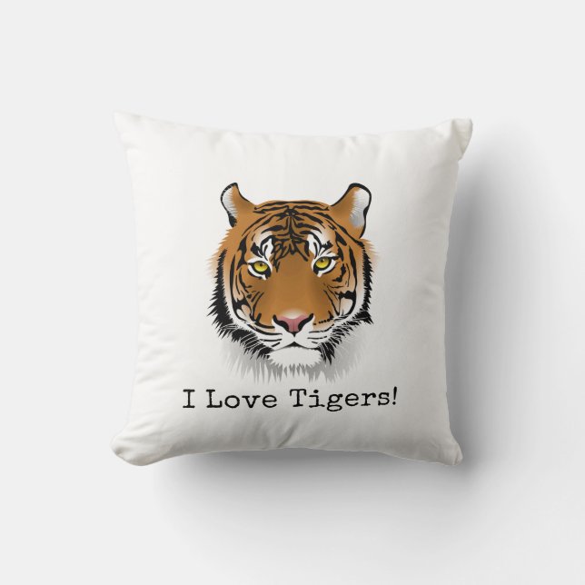 Almofada Eu Adoro Tigres! Bonita (Frente)