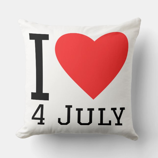 Almofada Eu amo 4 de julho (Frente)