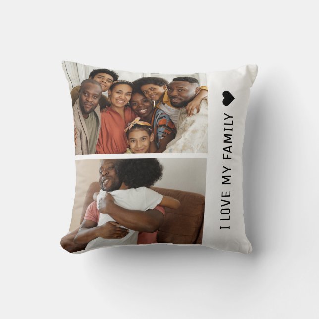 Almofada Eu Amo a Colagem Personalizada de Fotos 4 da minha (Frente)