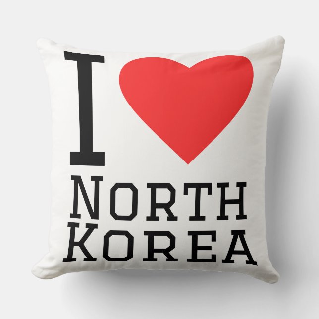 Almofada Eu amo a Coreia do Norte   (Frente)
