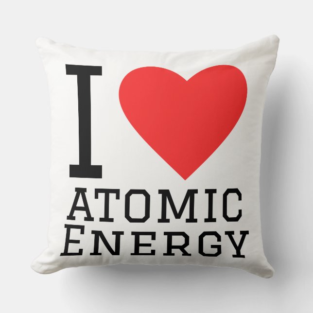 Almofada Eu amo a energia atômica  (Frente)