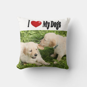Almofada Eu amo a foto dos meus cães