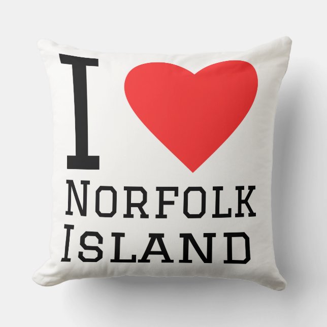 Almofada Eu amo a Ilha Norfolk  (Frente)