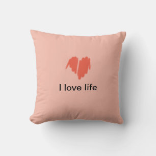 Almofada Eu amo a vida Red Grafite Sprayed Heart Image