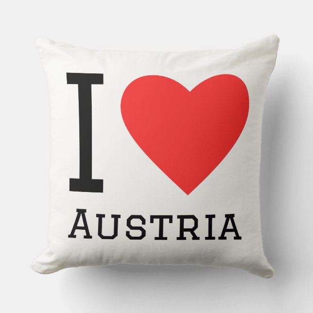 Almofada Eu amo adesivo quadrado da Áustria (Frente)