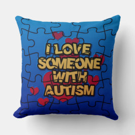 Almofada Eu Amo Alguém Com Travesseiro decorativo Autismo