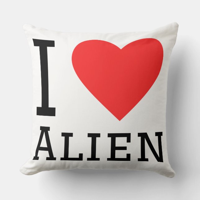 Almofada Eu amo alienígena (Frente)