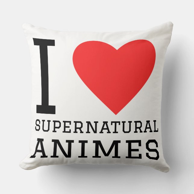 Almofada Eu amo animes sobrenaturais (Frente)