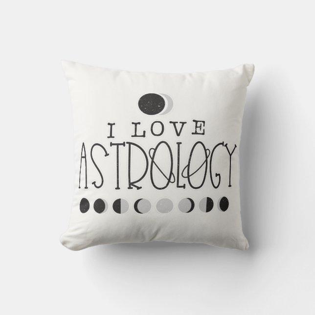 Almofada Eu amo as Fases do Sol e da Lua da Astrologia (Frente)