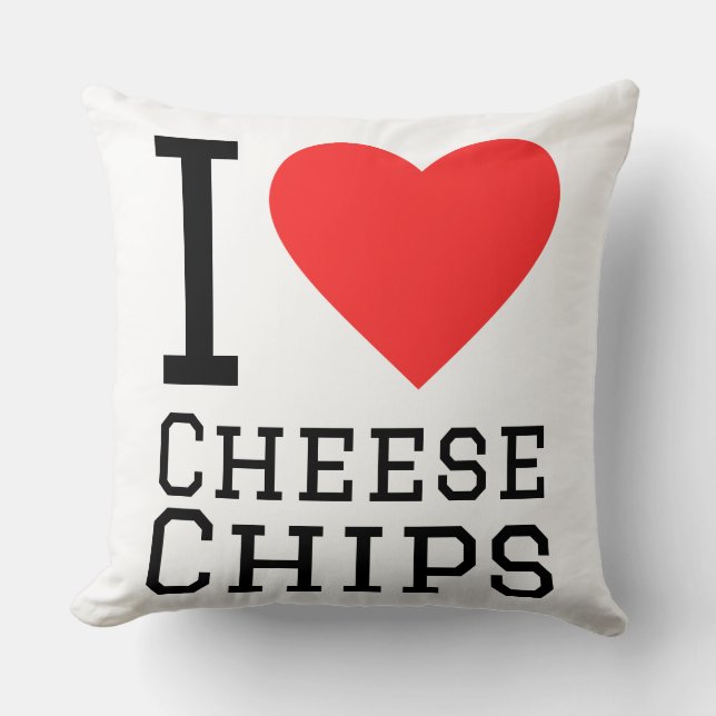 Almofada Eu amo batatas chips  (Frente)