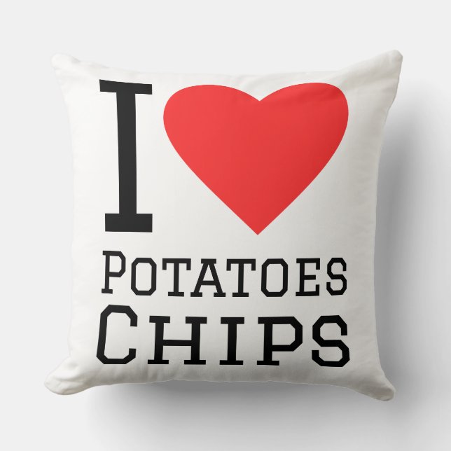 Almofada Eu amo batatas chips  (Frente)