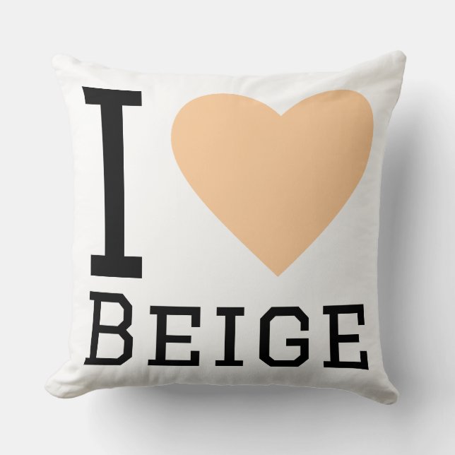 Almofada Eu amo bege (Frente)