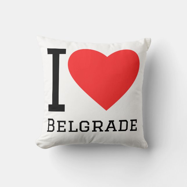 Almofada eu amo belgrado (Frente)