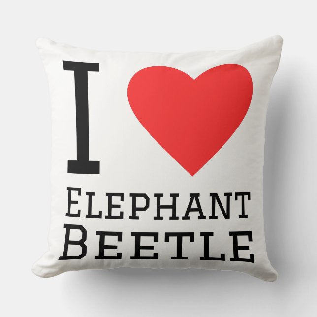 Almofada Eu amo besouro elefante  (Frente)
