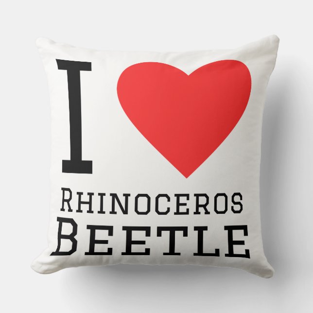 Almofada Eu amo besouro rinoceronte (Frente)