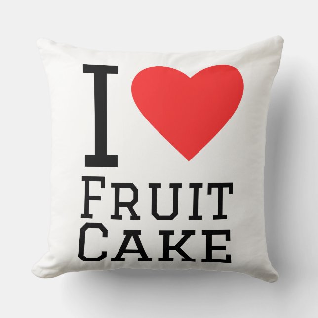 Almofada Eu amo bolo de frutas  (Frente)