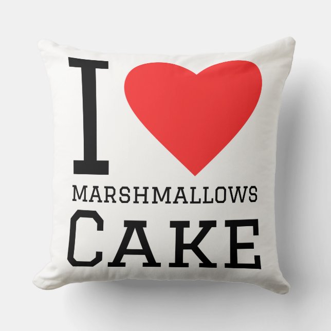 Almofada Eu amo bolo de Marshmallow  (Frente)