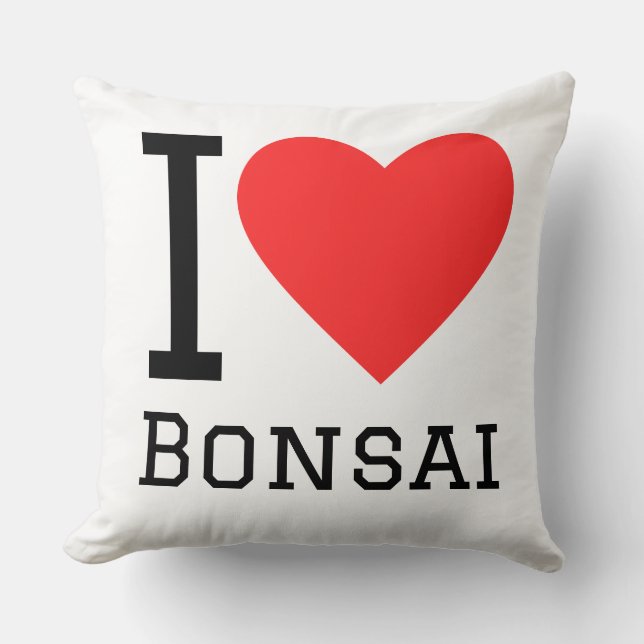 Almofada Eu amo bonsai (Frente)