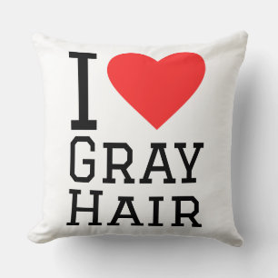 Almofada Eu amo cabelo grisalho