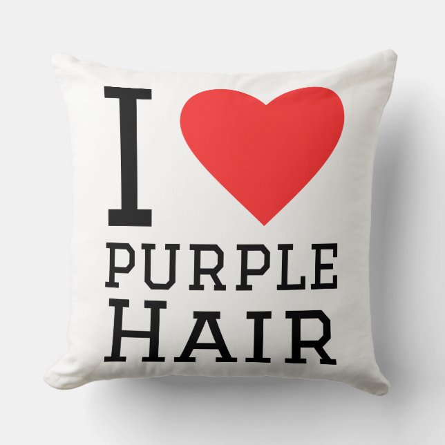 Almofada Eu amo cabelo roxo  (Frente)