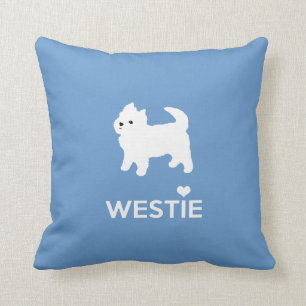 Almofada Eu amo cães de Westie - montanhas Terrier branco