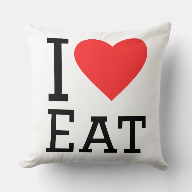 Almofada Eu amo comer (Frente)