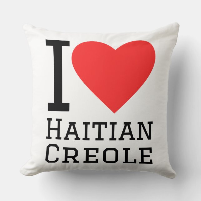 Almofada Eu amo crioulo haitiano (Frente)