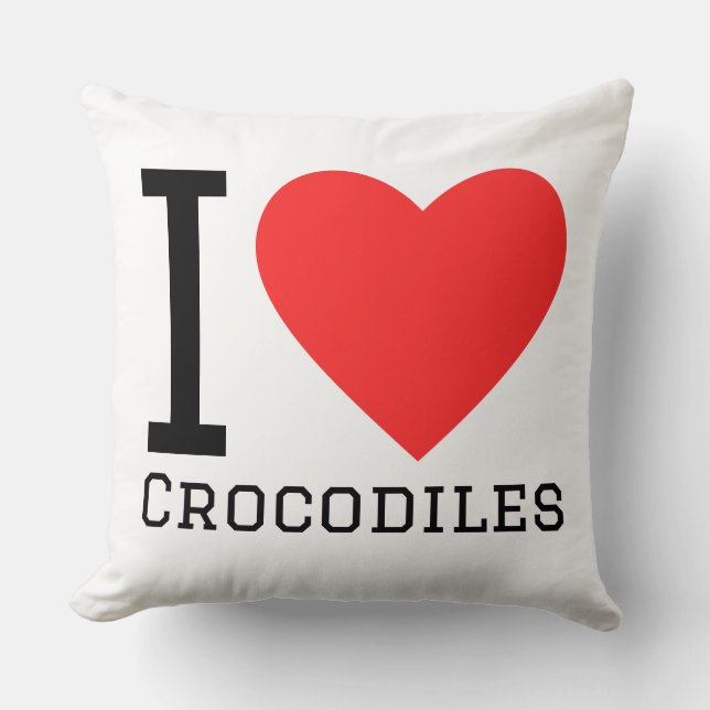 Almofada Eu amo crocodilos (Frente)