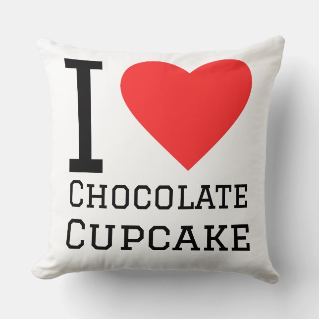 Almofada Eu amo cupcake de chocolate (Frente)