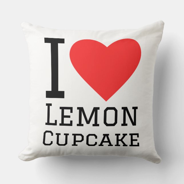 Almofada Eu amo cupcake de limão (Frente)
