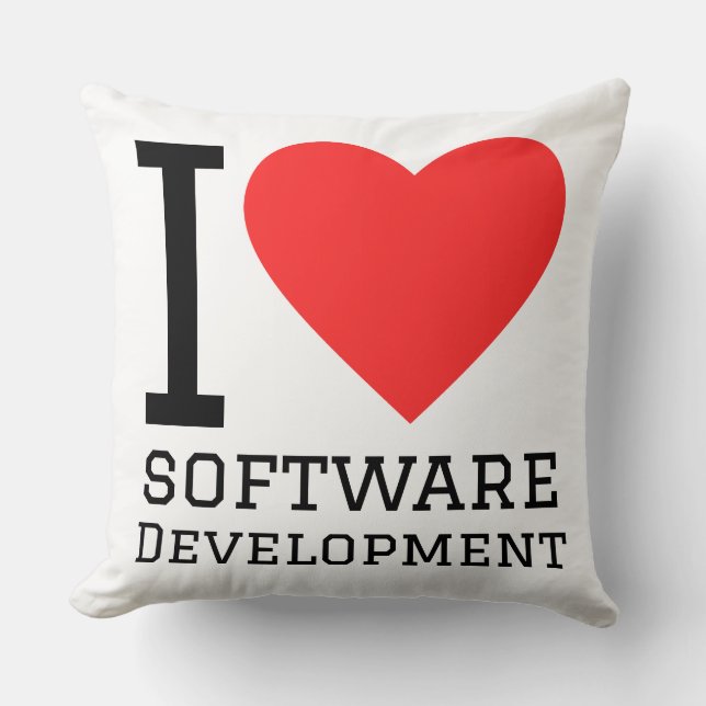 Almofada Eu amo desenvolvimento de software (Frente)