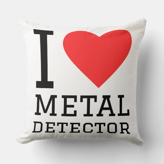 Almofada Eu amo detector de metal (Frente)